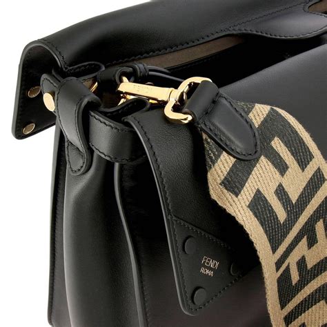 fendi shoulder bag black|Fendi black crossbody bag.